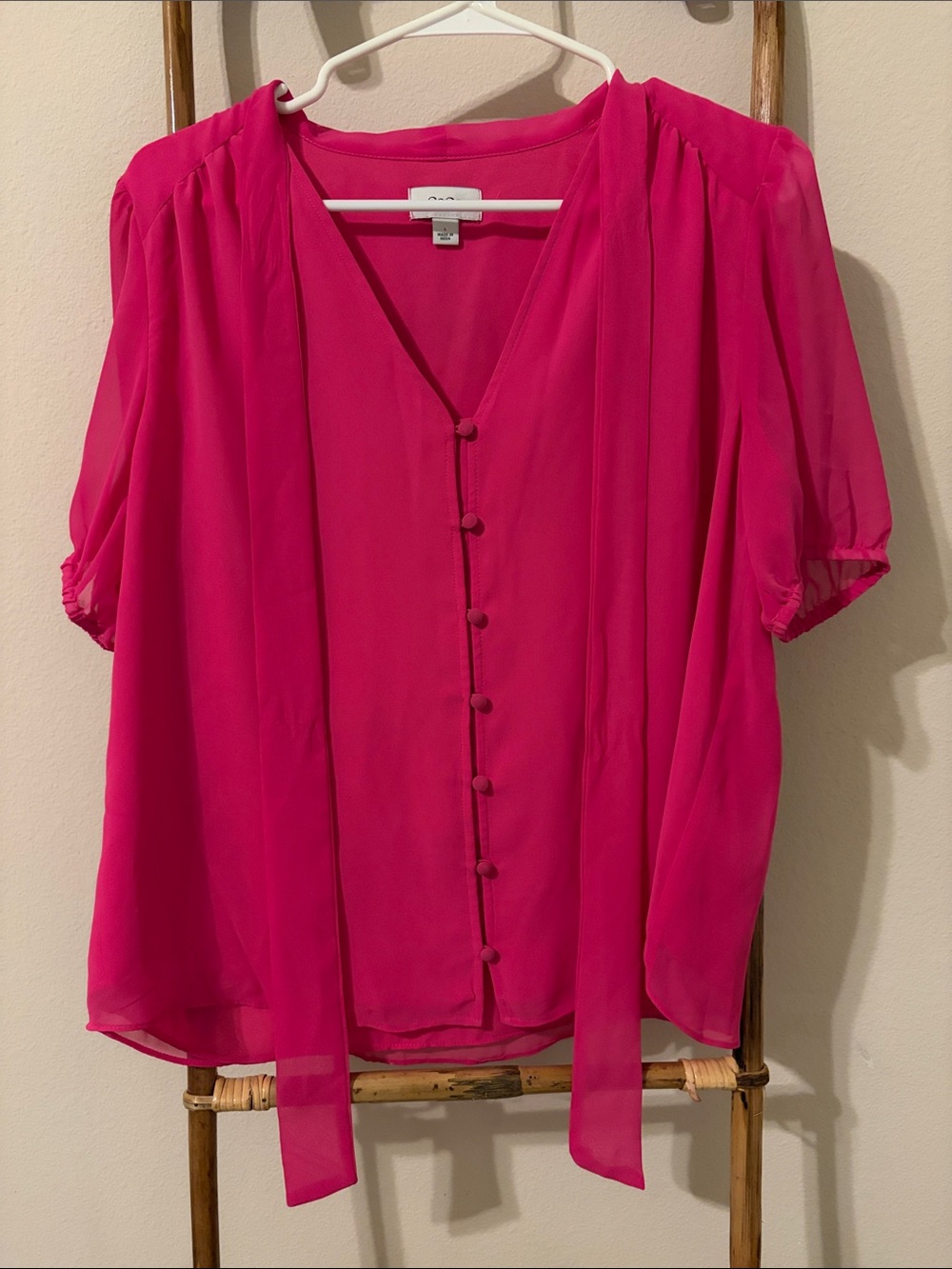 Cecelia Hot Pink Women's Button-Front Blouse - Unbranded